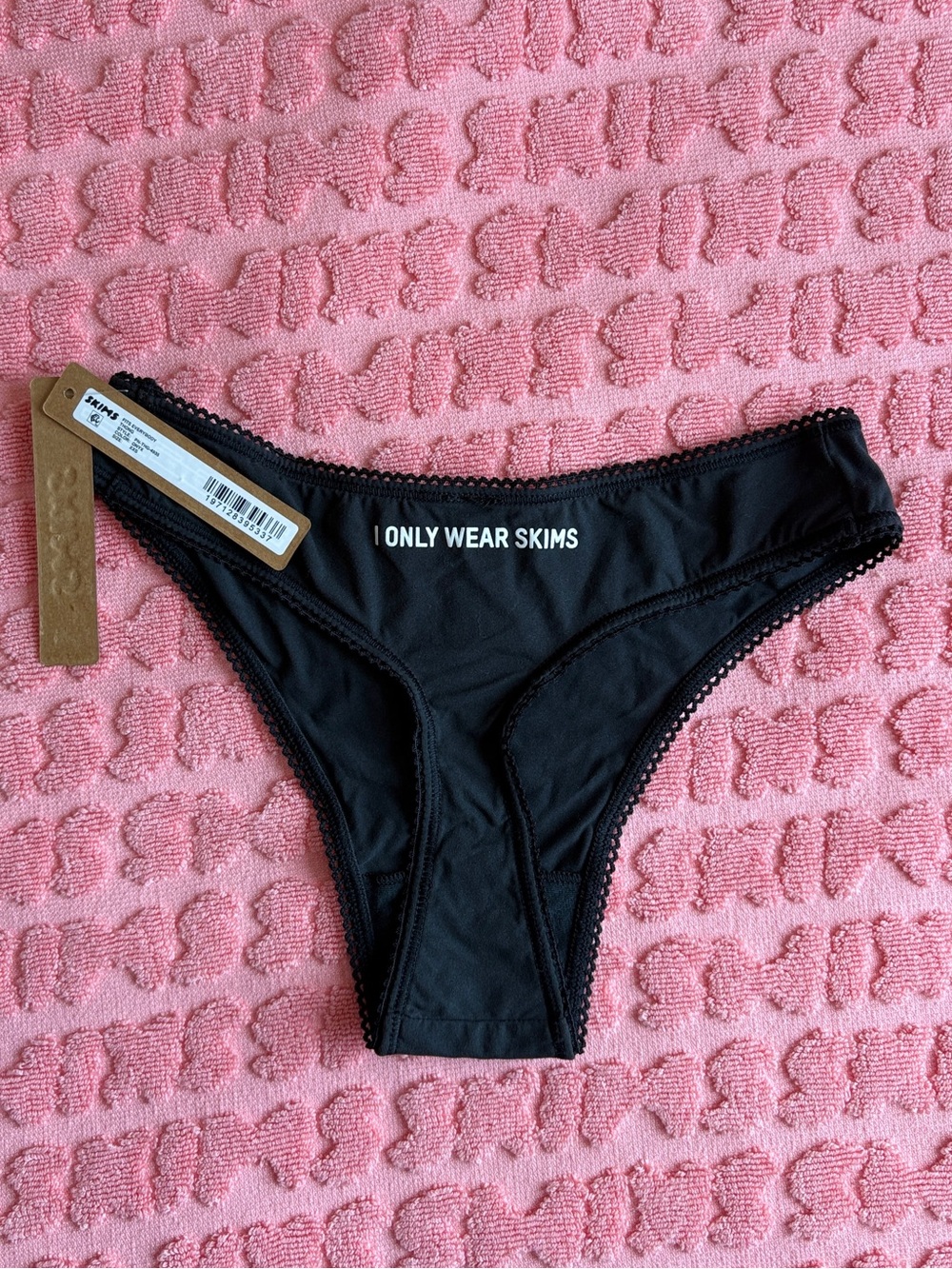 🖤 SKIMS Fits Everybody Lace Thong | Onyx | XXS | NWT🏷️